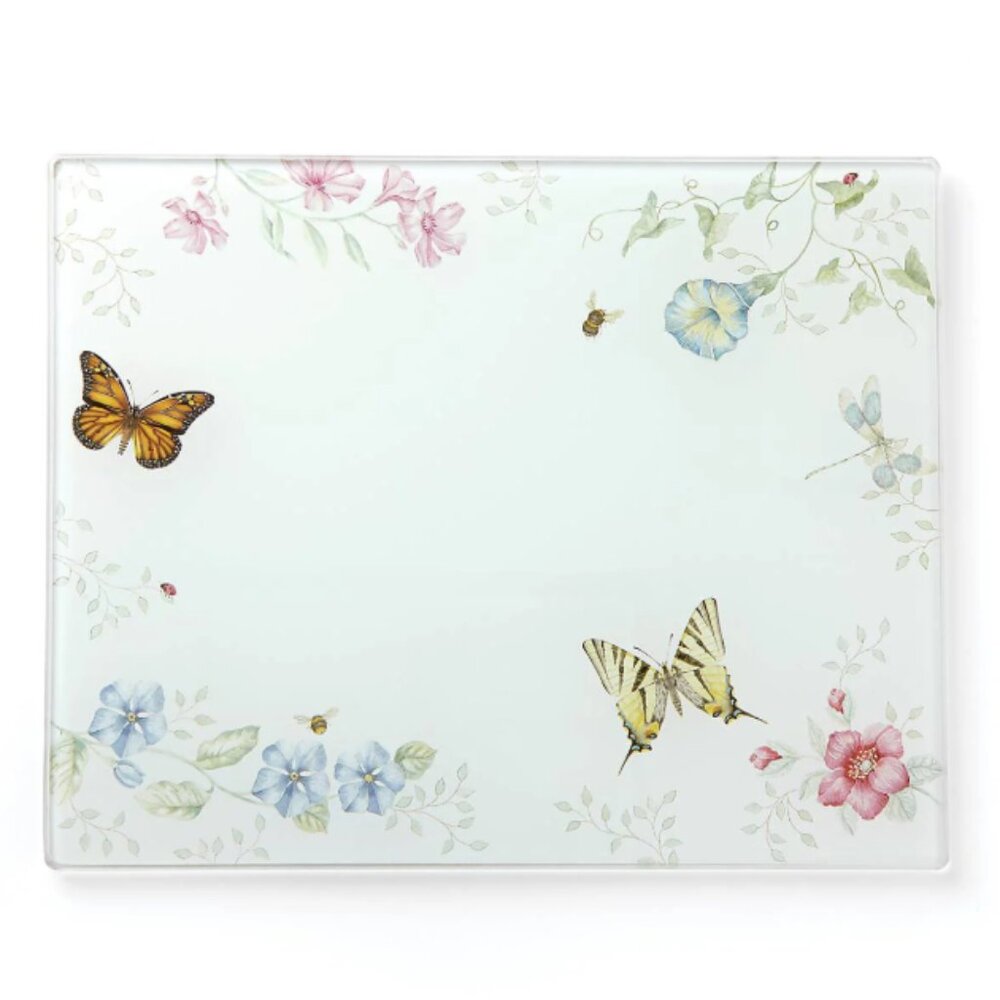 Lenox‎ Butterfly Meadow Large Glass Cutting Board | Brand New